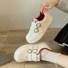 Zapatos casuales deportivos para estudiantes de suela gruesa con doble hebilla, zapatillas blancas, zapatillas de entrenamiento estilo alemán para mujer, zapatillas grises para mujer 2026