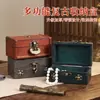 Caja de almacenamiento de manualidades de madera vintage personalizada, caja de almacenamiento con tapa abatible envejecida con contraseña, caja de madera pequeña para utilería de filmación de cine y televisión
