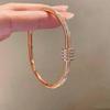 Pulsera de Acero de Titanio con Zirconia de Cintura Pequeña Oro Rosa para Mujer Pulsera de Moda Nicho de Lujo Ligero Pulsera Pulsera de Alta Gama Pulsera