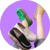 Sapatos Casuais, Sapatos Femininos de Couro Macio com Solado Grosso, Novos Estilos de Mocasins Femininos para Primavera e Outono, Sapatos de Balanço Slip-On