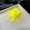 Suqi Moda Retro Vestido de Fiesta Banquetes Broche Corsage Pluma Natural Pluma de Avestruz Broche de Navidad Hecho a Mano