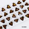 Accesorios para uñas de cristal Dongzhou, diamantes de forma especial K9, corazón torcido, decoraciones para uñas con diamantes en la parte inferior puntiaguda, pequeño libro rojo, nueva pila de diamantes