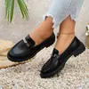Zapatos de Cuero con Tacón Oculto para Mujer 2026 Estilo Nuevo de Primavera Plataforma Suela Gruesa Tacón Grueso Zapatos de Trabajo Individuales Estilo Británico Mocasines