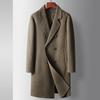 Casaco masculino outono e inverno 100% lã pura trench coat de abotoamento duplo longo para meia-idade e jovens casaco casual de dois lados para negócios