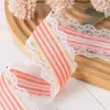 Fita de tule com renda listrada Laço DIY para tiara grampo de cabelo Acessório Lolita Fita decorativa