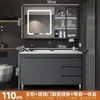 Nuevo juego de mueble de baño con lavabo cerámico integrado, lavabo moderno y sencillo para lavar cara y manos, lavabo de baño de pie