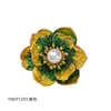 Nova Broche Retrô Estilo Chinês com Gotejamento de Óleo, Peônia e Pérola, com Flores de Strass Multicor, Acessório Feminino para Qipao e Hanfu