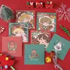 Tarjetas de felicitación de Navidad, plegables para la temporada navideña, románticas, para expresar gratitud y enviar bendiciones, tarjetas con mensaje, regalos, tarjetas en blanco para escribir a mano