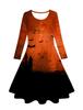 Vestido de Princesa para Festa de Halloween Esqueleto Doces ou Travessuras Vestido Longo com Mangas Longas para Meninas Estampa Digital 3D Roupas Infantis Tigre