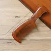 Peine de Sándalo Dorado Mango Largo Mango Redondo Peine de Madera Diente Ancho Peine de Diente Fino Logo Grabado Talla en Madera Regalo Peine de Sándalo