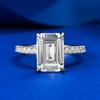 Anillo de diamantes de alto carbono de plata S925 de joyería de oro Longlong, moda europea y americana, anillo de azúcar rectangular 7*10, vive una generación de cabello
