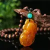 Agita el tono del nuevo estilo nacional con cuentas imitación cera de abeja cadena para suéter accesorios vintage colgante collar para mujer