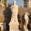 Escultura Grande de Pedra de Figuras, Decoração de Paisagem de Jardim Estilo Chinês, Ornamentos de Figuras de Mármore Estilo Antigo, Guerreiros de Terracota