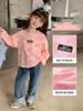 Versión coreana de ropa para niños camiseta de manga larga algodón estampado de dibujos animados camiseta para niñas otoño cuello redondo camiseta interior para niños una generación de pelo