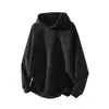 Sudadera con Capucha de Color Sólido Bordada para Hombre Otoño e Invierno 2025, Chaqueta Deportiva Casual Holgada y Versátil, Sudadera Bordada