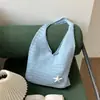 Bolsa de tricô estilo coreano para passeios de fim de semana, coleção outono 2026, preguiçosa e macia, bolsa de ombro de tricô de grande capacidade