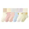 Calcetines para bebé, colección primavera y otoño, colección otoño e invierno, calcetines para recién nacido, color caramelo, sin costuras, para aprender a caminar, calcetines de piso para niños