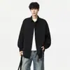 Camisa de Manga Comprida para Trabalho Masculina 2026 Primavera Estilo de Hong Kong Camisa para Meninos Marca da Moda Moda Jovem Nova Jaqueta Casual