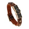 Joyería popular retro europea y americana al por mayor pulsera de cuero de chisme de piel de vaca pulsera de cuero ajustable para hombre