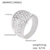 Moda Europeia e Americana Retro Ornamentos de Mão Micro Incrustados com Diamante Completo Titânio Aço Côncavo Revestido PVD Ouro Real 18k Luxo Leve Anel de Dedo Alimentício Atacado