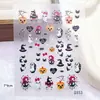 Série de Halloween Desenho Animado de Fantasma Padrões Pequenos Adesivos Decorativos Lanterna de Abóbora Engraçada Gato Preto Diário Adesivos para Unhas