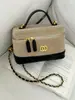 Bolsa de corrente com padrão de losangos para mulheres, novo modelo de outono 2026, super popular para o trabalho, pequena bolsa de mão, bolsa de ombro e transversal tipo balde