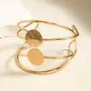 Joias Transfronteiriças Europeias e Americanas Padrão Geométrico de Metal Pulseira Aberta Moda Curva Lisa Pulseira Exagerada Atacado