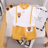 Traje de niño Verano 2024 Nuevo Bebé Niños Manga Corta Casual para Hombre Conjunto de Dos Piezas Moda de Verano Infantil Manga Media