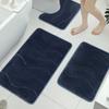 Alfombra de Franela Bordada Alfombrilla Absorbente Antideslizante para Baño Felpudo para Puerta de Dormitorio Felpudo para Pies de Baño Estilo Simple Transfronterizo