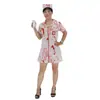 Vestido de baile de Halloween vestido blanco vestido de fantasma sangriento venta directa de fábrica disfraz de enfermera doctor mujer sangrante