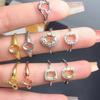 Anillo Caibao joyería plata 925 5*7mm soporte vacío se puede incrustar con varias gemas se puede incrustar en nombre de la figura para hacer
