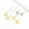 Pasadores de Oreja de Cruz de Cobre Chapado en Oro Real de 18 Quilates Color Duradero Soporte para Pendientes de Cuentas Semi-Terminados DIY Pasadores de Oreja Accesorios para Orejas