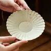 Base de Chaleira de Cerâmica Vermelha Firestone Fabricada na Fábrica, Design Pintado à Mão de Glicínias e Carpas, Bandeja para Chá Seco, Bandeja para Petiscos de Chá, Conjunto de Chá Kung Fu