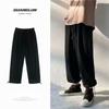 Pantalones Deportivos para Hombre Verano y Otoño Nuevos Delgados Estilo Coreano Modernos Sueltos Rectos Pantalones con Cordón Leggings Pantalones Casuales