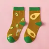Calcetines jacquard de frutas creativos y modernos, coloridos, para hombres y mujeres, calcetines casuales, cómodos calcetines de verano hasta la pantorrilla para parejas, venta al por mayor