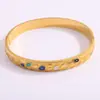 Pulsera de Titanio Ojo del Diablo Pulsera de Acero Inoxidable Niñas Moda Transfronteriza de Alto Nivel Pulsera Chapada en Oro