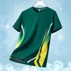Camiseta Deportiva de Running para Hombre de Verano 2026, Transpirable, Cuello Redondo, Manga Corta, Degradado de Seda de Hielo, Secado Rápido