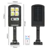 Luz de calle solar COB integrada, iluminación impermeable para exteriores con control remoto, luz solar para jardín de alto brillo con sensor de movimiento