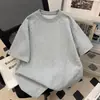 Nueva Camiseta de Manga Corta de Algodón de 270g para Hombre Verano 2026 Empalme Holgada Talla Grande Estilo Coreano Juvenil Camiseta de Moda