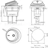 Kcd1 Interruptor à Prova d'Água de Peça Única com 3 Pinos e 2 Velocidades com Luz, Interruptor de Chave Redondo Superior e Inferior à Prova de Poeira e Óleo