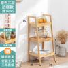 Estante Trapezoidal de Bambu Tipo Escada Simples para Sala de Estar Estante de Chão para Quarto Estante Simples Salva-Espaço