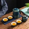 Juego de Té Portátil para Viaje Juego de Tazas para Oficina Tetera de Cerámica Tazas de Té Evento de Negocios de Empresa Regalo para Empleado Cliente