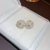 Brincos de Agulha Prata com Diamantes e Pérolas, Design de Borla em Flor, Brincos Estilosos e Luxuosos com um Toque de Alto Padrão
