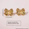 Brincos de Tarraxa de Aço Inoxidável Banhados a Ouro em Alta Venda Brincos de Folha de Aço Inoxidável Personalizados Brincos de Folha Banhados a Ouro da Moda de Luxo Leve