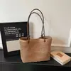 Bolso Tejido de Paja Estilo Francés para Mujer Verano 2026 Nueva Moda Bolso de Playa Tejido Gran Capacidad Bolso de Hombro Tote para Viajes