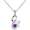 Collar Transfronterizo para Mujer Todo Fósforo Colgante de Cisne Pequeño con Diamante Lujo Ligero Diseño de Nicho Ins Cadena de Lana de Gama Alta Otoño e Invierno