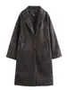 Exportación Transfronteriza Otoño e Invierno 2025 Nueva Moda Versátil Suelto Estampado Animal Abrigo Largo Chaqueta para Mujer