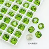 Dongzhou Diamante Cristal Platycodon Verde Uñas Diamante Alta Calidad K9 Lote Completo Brillante Verde Oliva Huevo de Paloma Fondo Puntiagudo Diamante Accesorios para Uñas