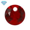 Huagang gema único furo redondo de vidro vermelho pedra nua atacado esculpido fundo pontiagudo romã vermelho anel de vidro jóias