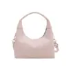 Bolso de axila moderno y artístico de estilo coreano con forma de media luna, con colgante de lazo en forma de corazón de perla, correa de hombro ajustable, bolso de hombro único para mujer